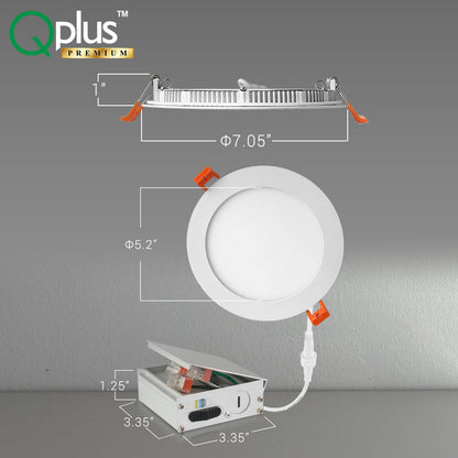 Qplus Dot Lighting 6" Recessed LED Slim Panel Pot Light