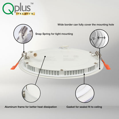 Qplus Dot Lighting 6" Recessed LED Slim Panel Pot Light