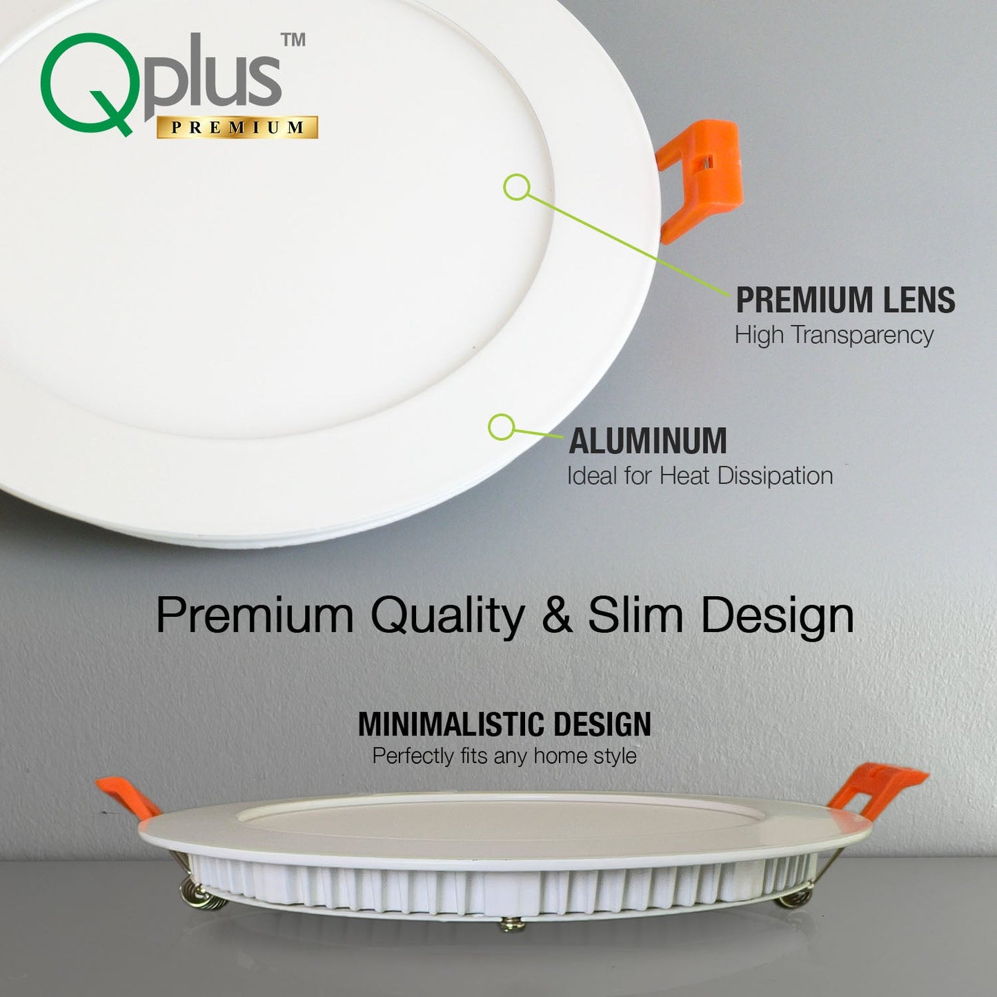 Qplus Dot Lighting 6" Recessed LED Slim Panel Pot Light