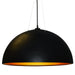 Dainolite 3 Bulb Pendant, Black & Gold Finish - Renoz