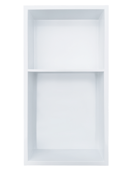 Gena Decor 12" x 24" Stainless Steel Niche White with Shelf (60/40) - Renoz