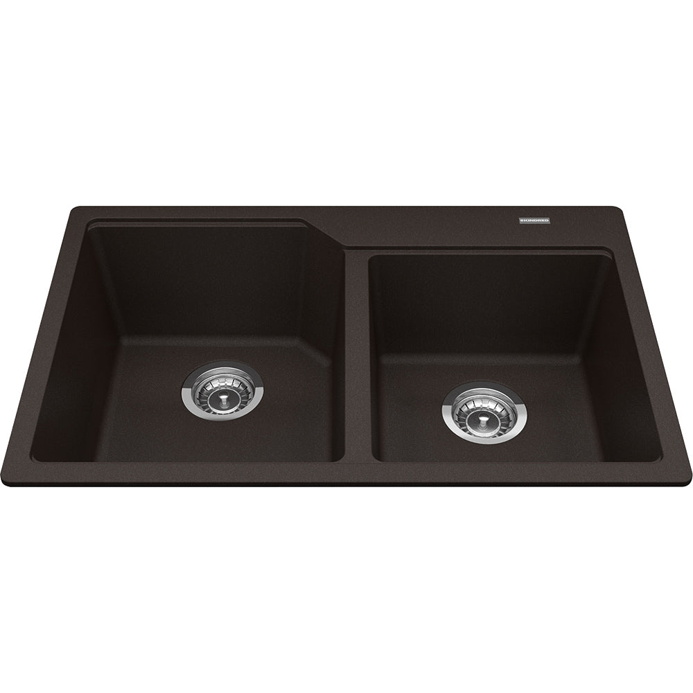 Kindred Granite 30.68" x 19.68" Drop-in Double Bowl Kitchen Sink Mocha - Renoz