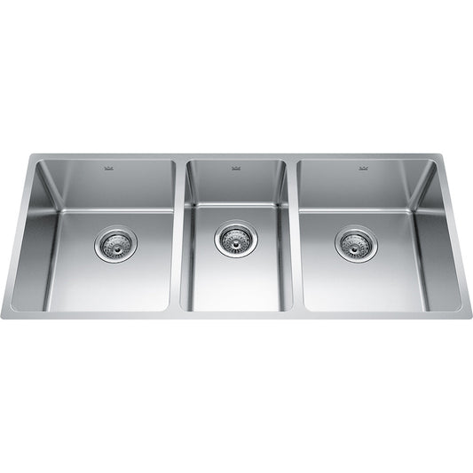 Kindred Brookmore 41.5" x 18.12" Undermount Triple Bowl Stainless Steel Kitchen Sink - Renoz