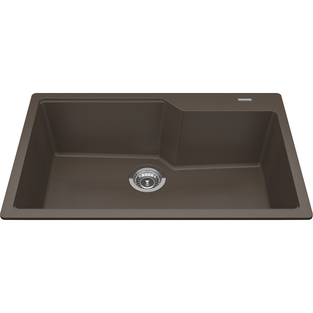 Kindred Granite 30.68" x 19.68" Drop-in Single Bowl Kitchen Sink Granite Storm - Renoz