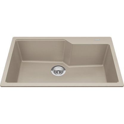 Kindred Granite Series 30.69" x 19.69" Drop-In Single Bowl Granite Kitchen Sink in Champagne - Renoz