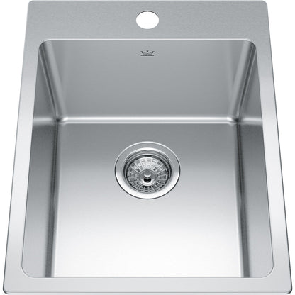 Kindred Brookmore 15.92" x 20.86" Single Hole Single Bowl Drop in Kitchen Sink Stainless Steel - Renoz