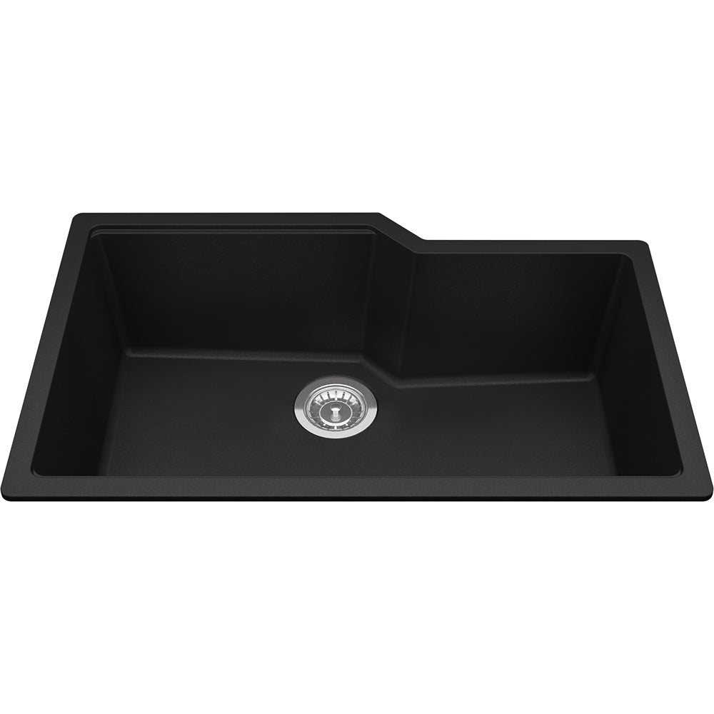 Kindred Granite Series 30.69" x 19.69" Undermount Single Bowl Granite Kitchen Sink in Matte Black - Renoz