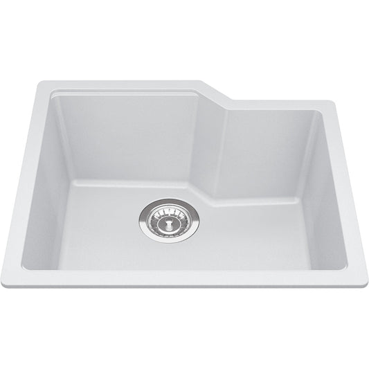 Kindred Granite Series 22" x 19.68" Undermount Single Bowl Granite Kitchen Sink in Polar White - Renoz