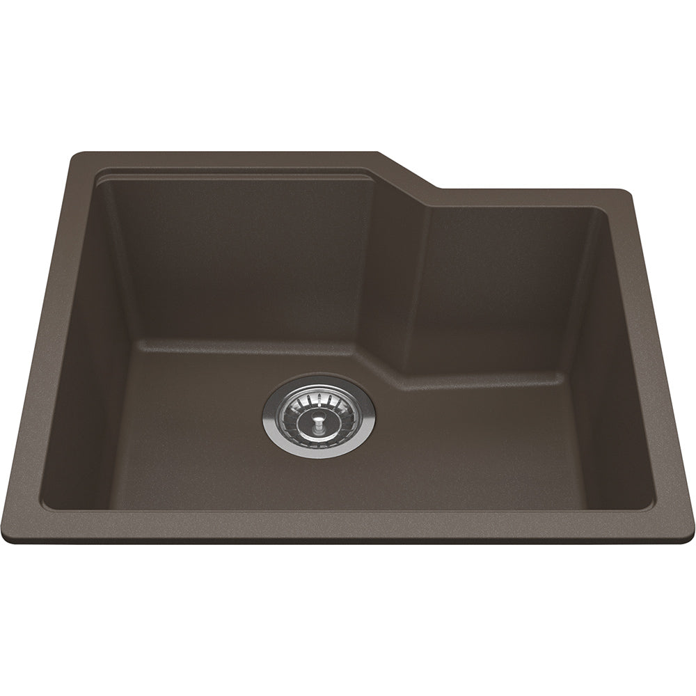 Kindred Granite 22" x 19.68" Undermount Single Bowl Kitchen Sink Granite Storm - Renoz