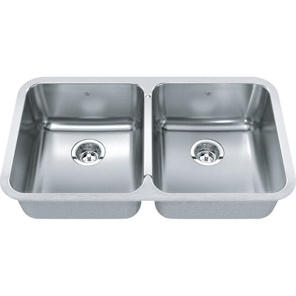 Kindred Steel Queen 30.87" x 17.75" Double Bowl Undermount 20 Gauge Kitchen Sink Stainless Steel - Renoz