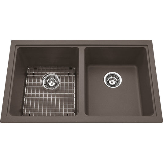 Kindred Mythos 31.56" x 18.12" Double Bowl Undermount Granite Sink Storm - Renoz