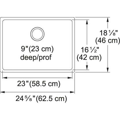 Kindred Brookmore 24.62" x 18.12" Undermount Single Bowl Stainless Steel Kitchen Sink - Renoz