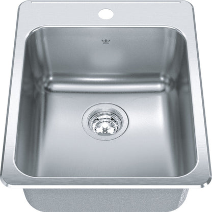 Kindred Steel Queen 17.25" x 22" Stainless Steel 20 Gauge Single Bowl Drop-In 1-Hole Kitchen Sink - Renoz