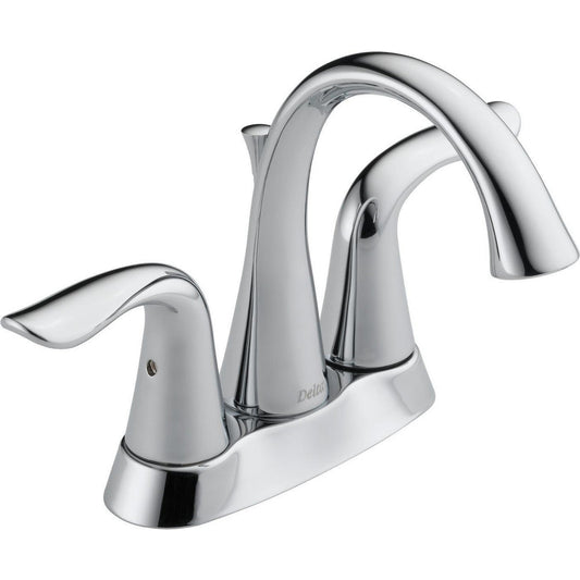 Delta LAHARA Two Handle Centerset 3 Hole Bathroom Faucet- Chrome