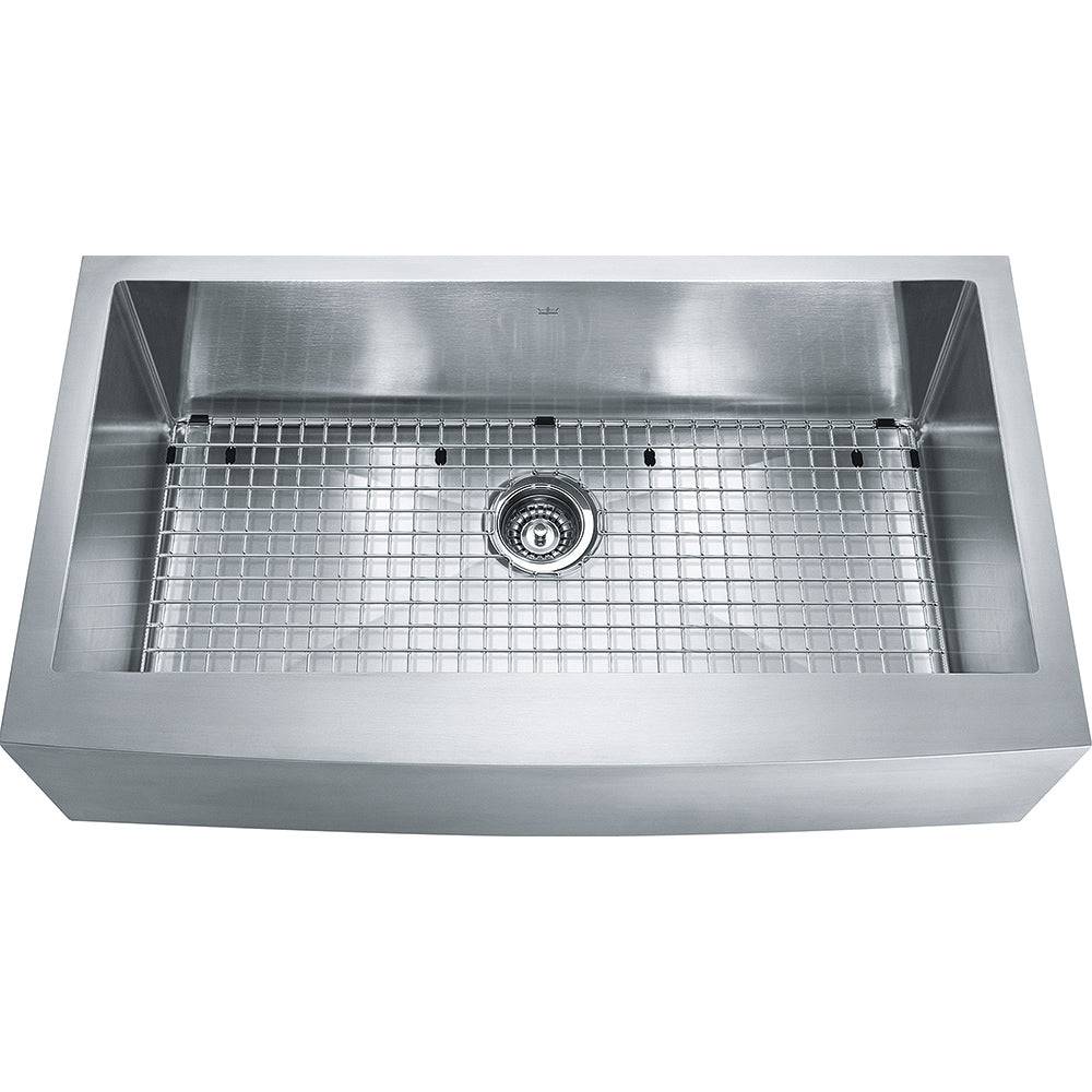 Franke Kindred 35.87" x 20" Designer Stainless Steel 18 Gauge Single Bowl Farmhouse Undermount Kitchen Sink - Renoz