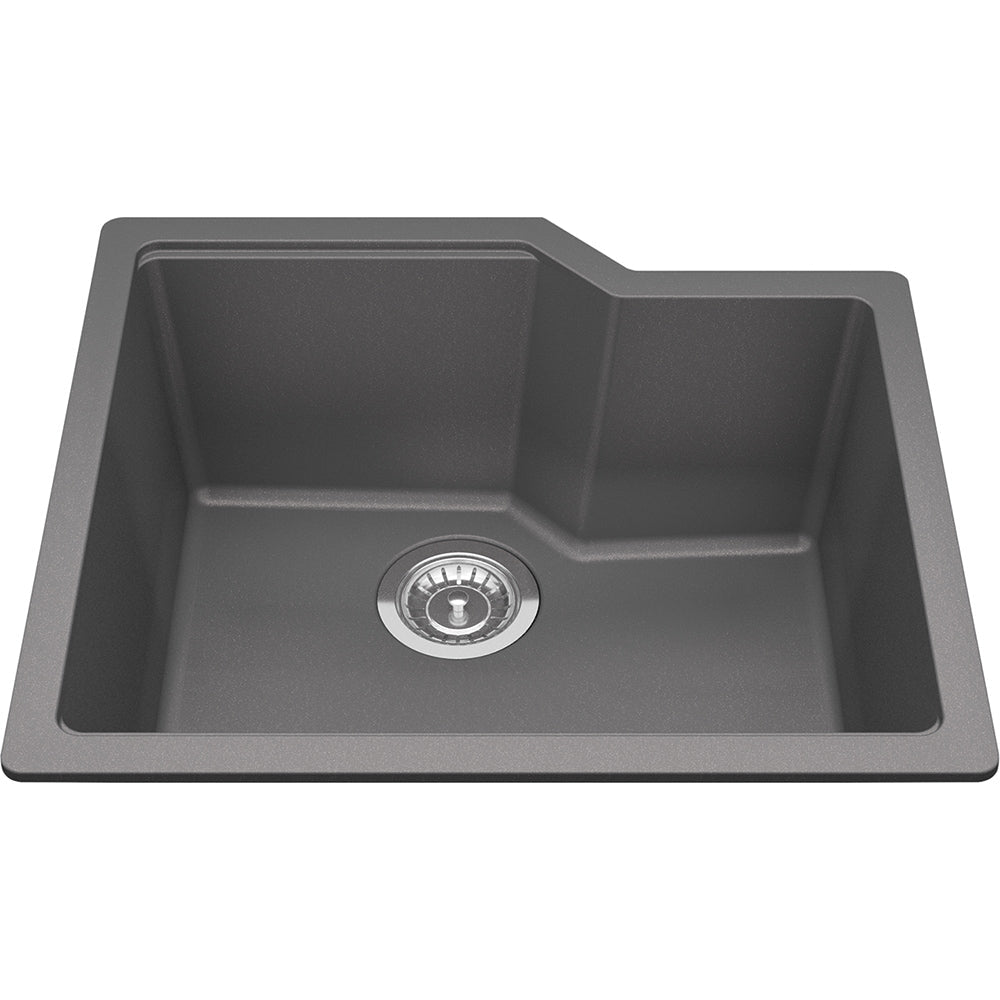 Kindred Granite 22" x 19.68" Undermount Single Bowl Kitchen Sink Stone Grey - Renoz