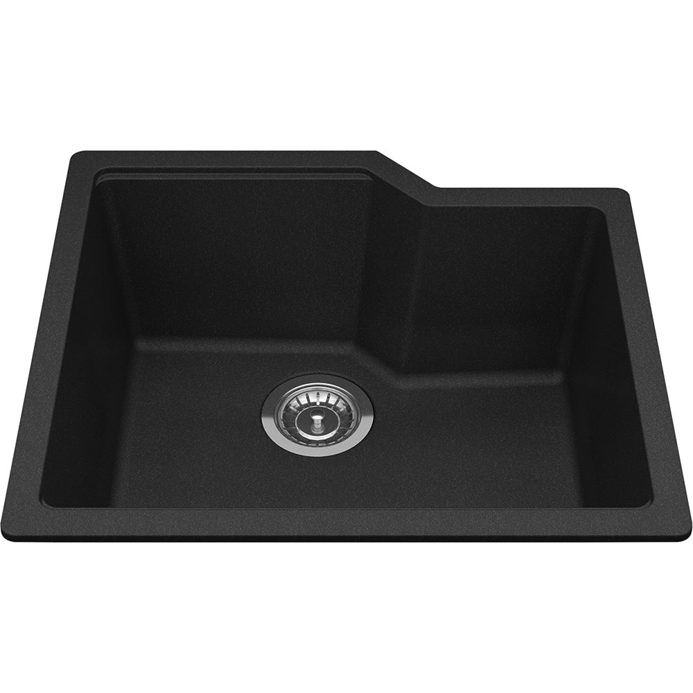 Kindred Granite 22" x 19.68" Undermount Single Bowl Kitchen Sink Onyx - Renoz