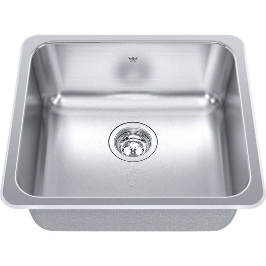 Kindred Single Bowl 20.13" x 18.13" Drop-in Kitchen Food Prep Sink Stainless Steel - Renoz