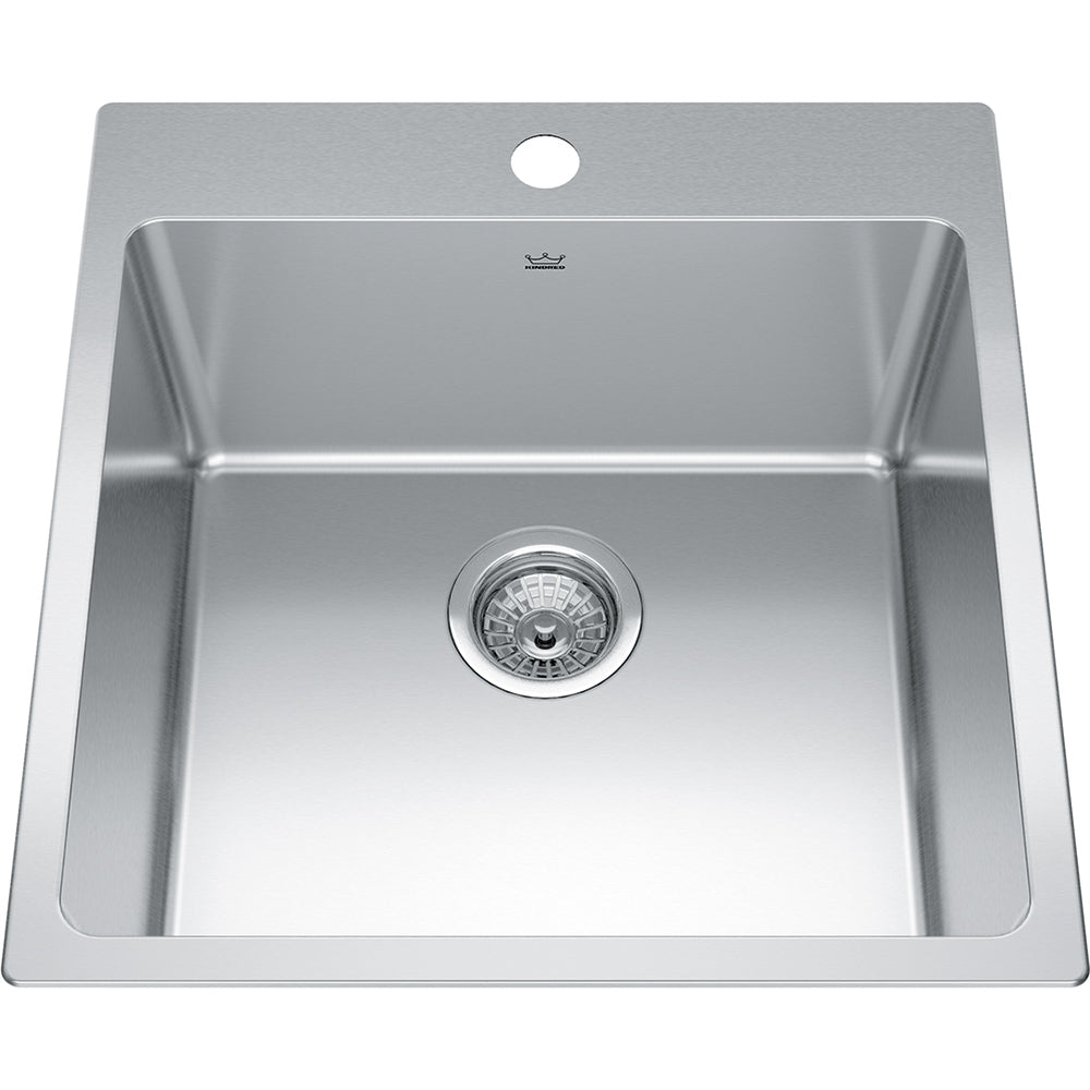 Kindred Brookmore 19.93" x 20.86" 1 Hole Single Bowl Drop-in Kitchen Sink Stainless Steel - Renoz