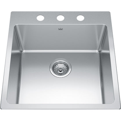 Kindred Brookmore 19.93" x 20.86" Drop in Single Bowl Stainless Steel Kitchen Sink - Renoz