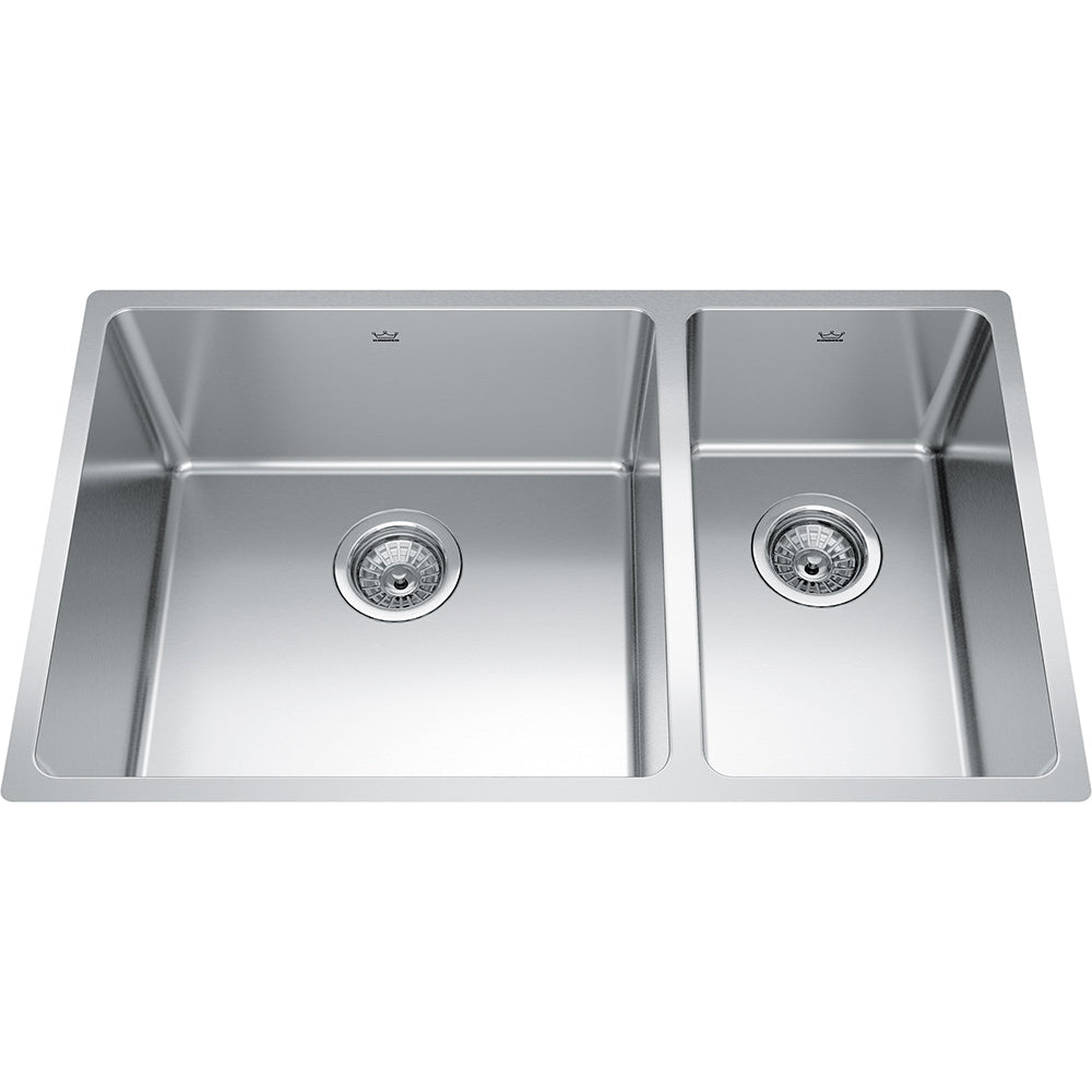 Kindred Brookmore 30.5" x 18.12" Undermount Double Bowl Stainless Steel Kitchen Sink - Renoz