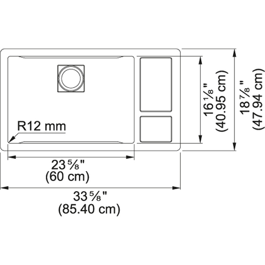 Franke 33.62" x 18.86" Chef Center CUX110-24 Stainless Steel Kitchen Sink - Renoz