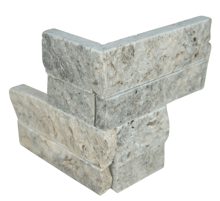 MSI SILVER TRAVERTINE MINI CORNER STACKED STONE - Renoz