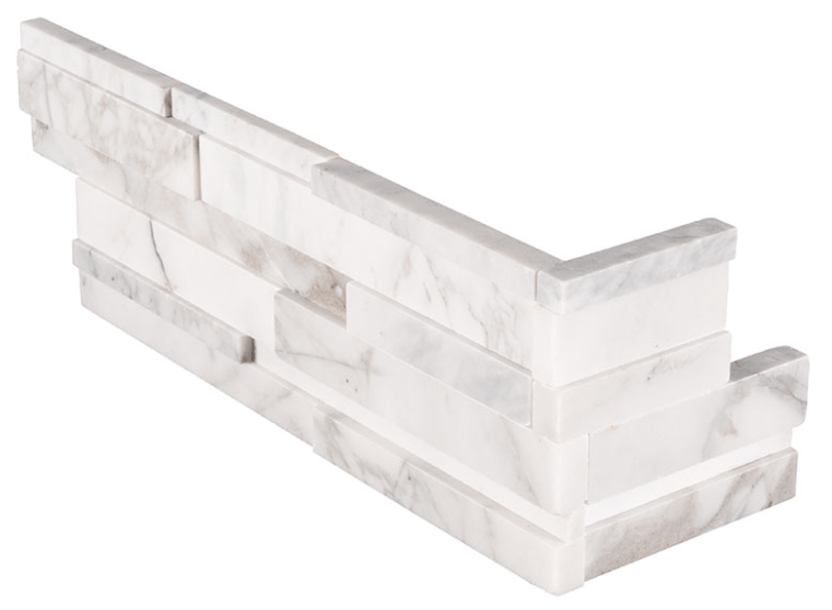 MSI CALACATTA CRESSA 3D LEDGER CORNER STACKED STONE - Renoz