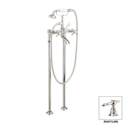 Aquadesign Products Floor Mount Tub Filler (Julia R2977) - Brushed Nickel