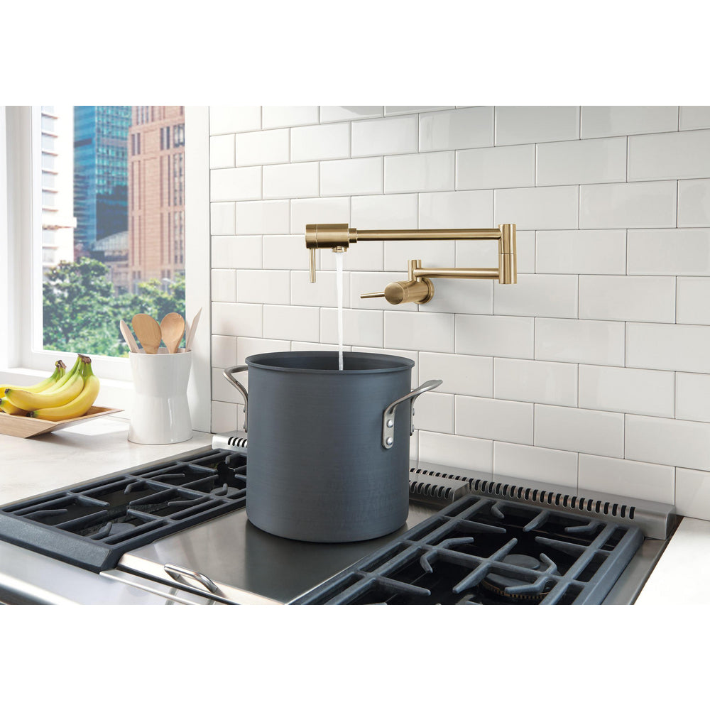 Delta Contemporary Wall Mount Pot Filler- Champagne Bronze