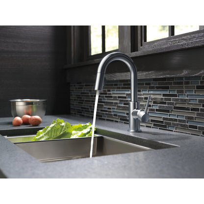 Delta TRINSIC Single Handle Pull-Down Bar / Prep Faucet- Arctic Stainless