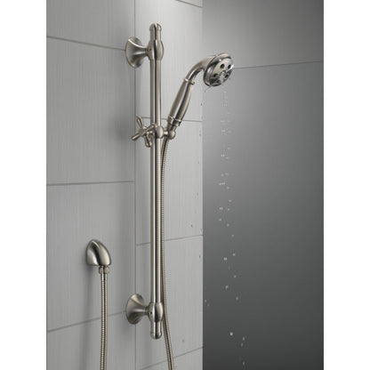 Delta H2Okinetic 3-Setting Slide Bar Hand Shower- Stainless Steel