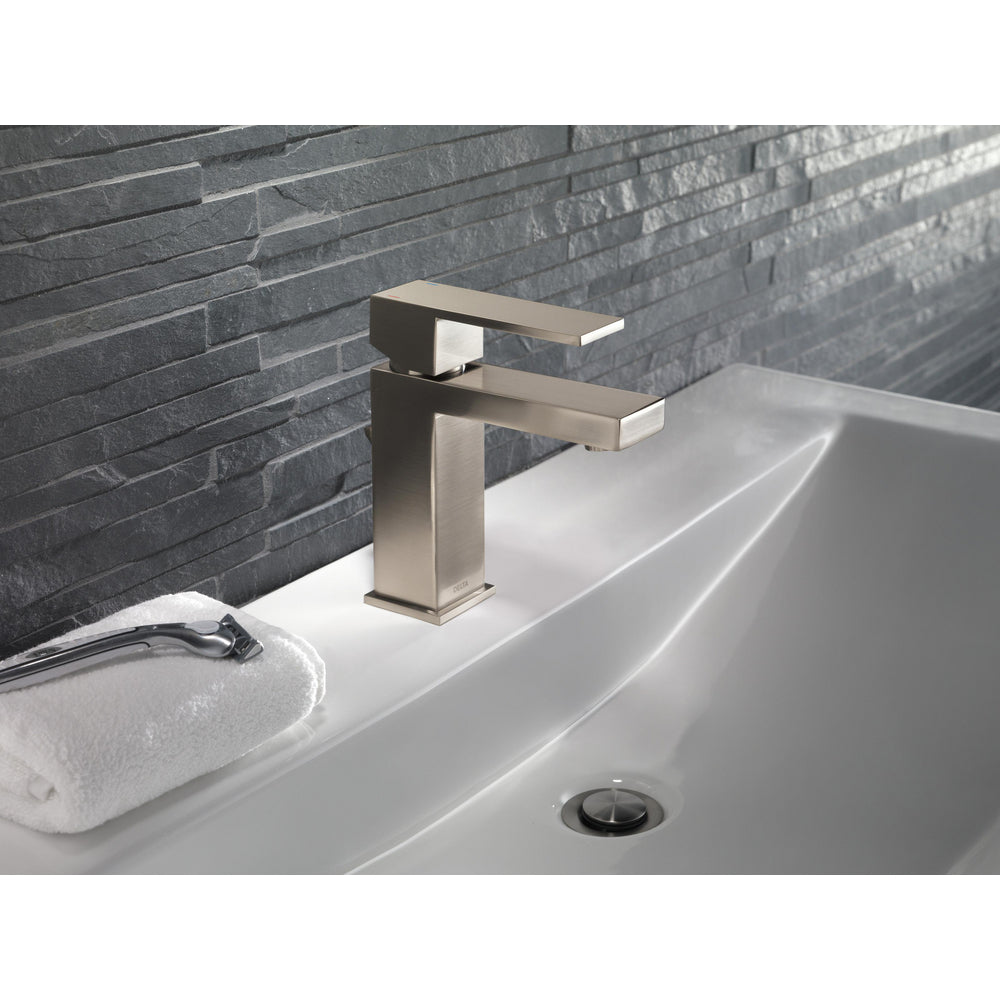 Delta MODERN Single Handle Project-Pack Bathroom Faucet- Stainless Steel (With Pop-up Drain)