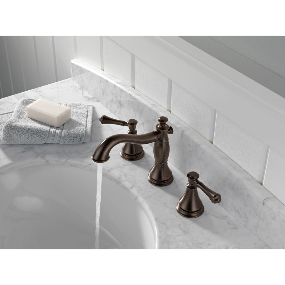 Delta CASSIDY Two Handle Widespread Bathroom Faucet With Metal Pop-Up- Venetian Bronze