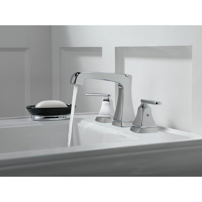 Delta ASHLYN Two Handle Widespread Bathroom Faucet with EZ Anchor- Chrome