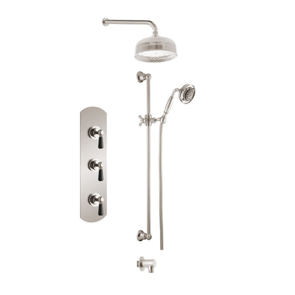 Aquadesign Products Shower Kit (Regent 3711RL) - Brushed Nickel w/Black Handle