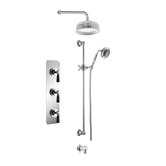 Aquadesign Products Shower Kit (Regent 3712RL) - Chrome w/Black Handle