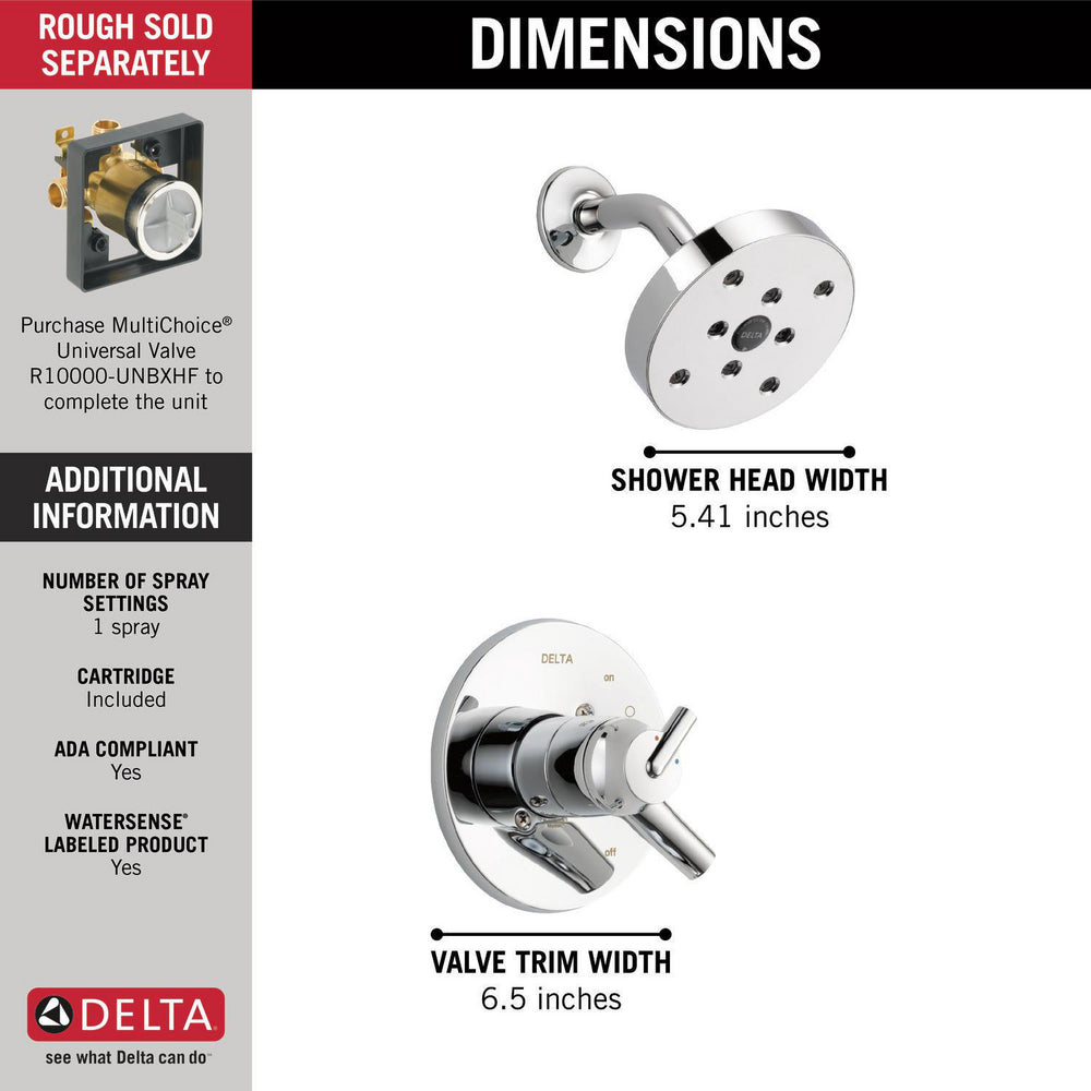 Delta TRINSIC Monitor 17 Series H2Okinetic Shower Trim -Chrome (Valve Not Included)