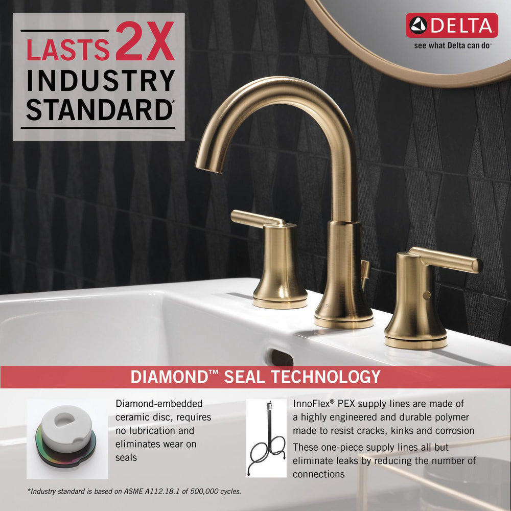 Delta TRINSIC Two Handle Widespread 3 Hole Bathroom Faucet- Champagne Bronze