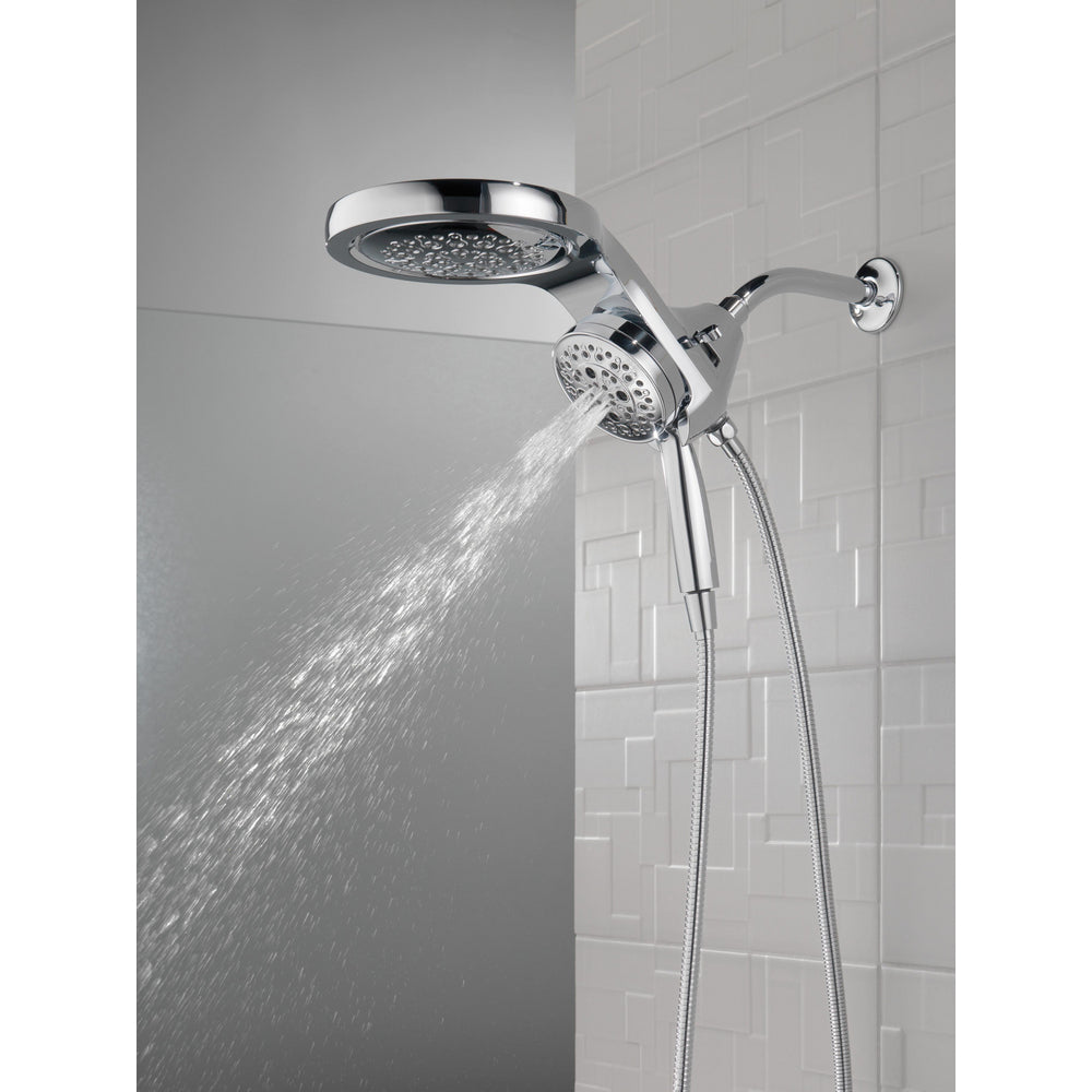 Delta HydroRain H2Okinetic 5-Setting Two-in-One Shower Head- Lumicoat Chrome