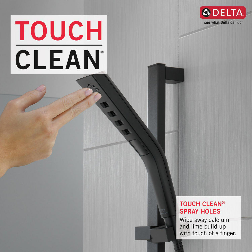 Delta H2Okinetic 3-Setting Slide Bar Hand Shower- Matte Black