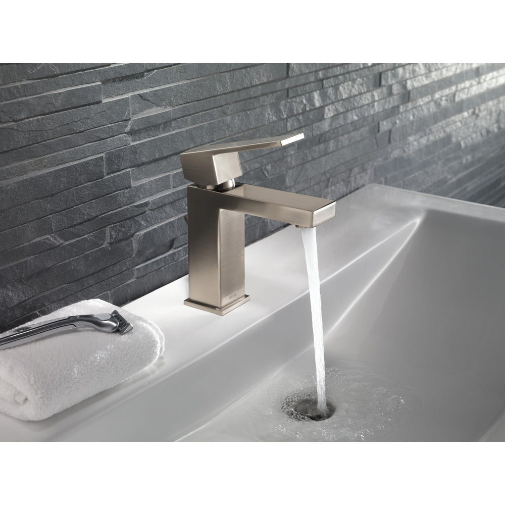 Delta MODERN Single Handle Project-Pack Bathroom Faucet- Stainless Steel (With Pop-up Drain)