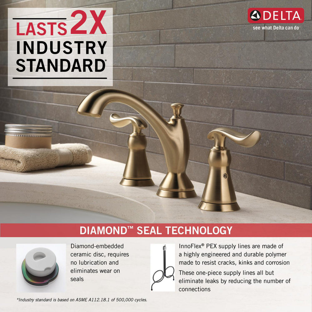 Delta LINDEN Two Handle Widespread Bathroom Faucet- Champagne Bronze