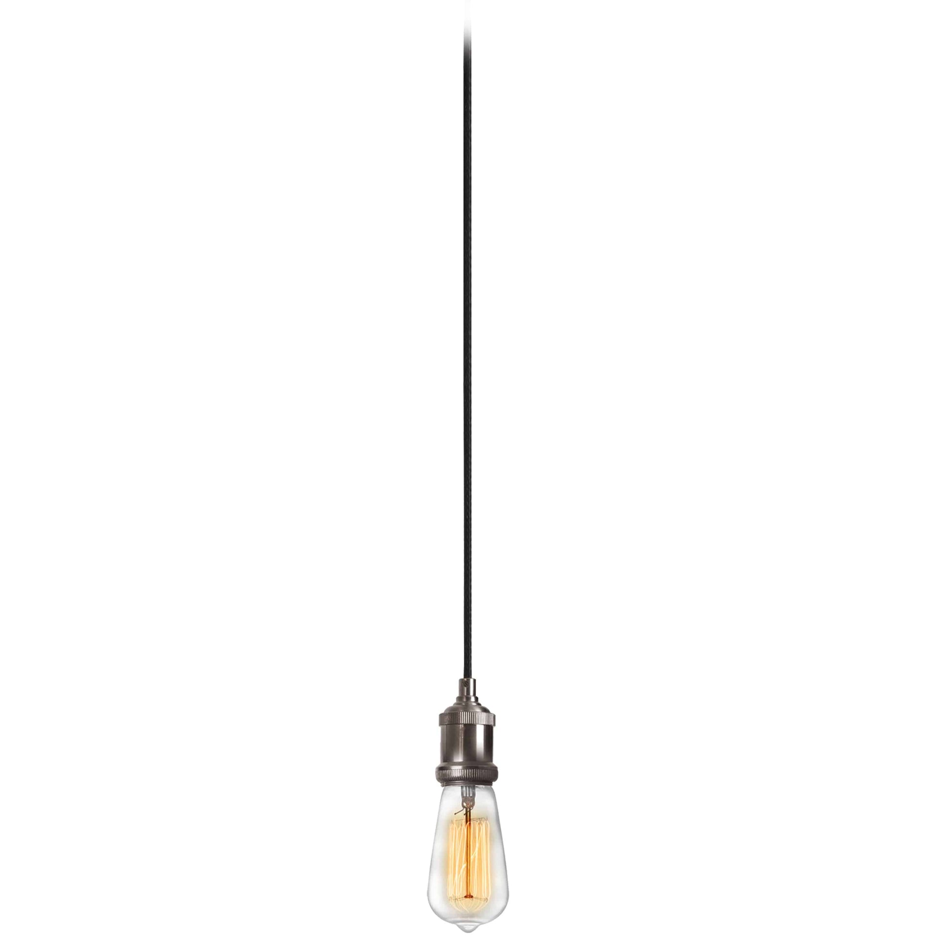 Dainolite 1 Light Pendant, Satin Chrome Finish, 10 foot cord - Renoz