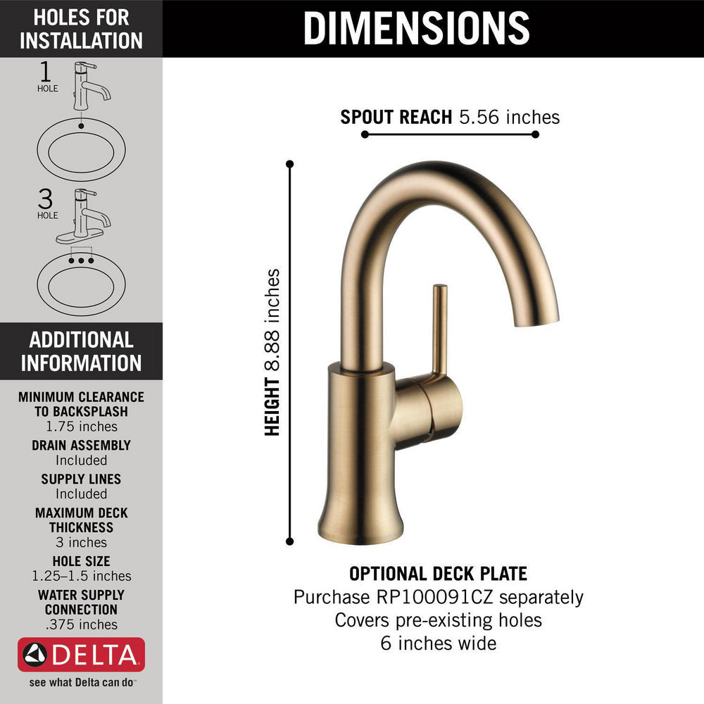 Delta TRINSIC Single Handle Bathroom Faucet- Champagne Bronze