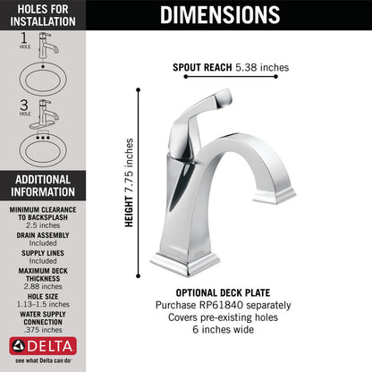 Delta DRYDEN Single Handle Bathroom Faucet- Chrome