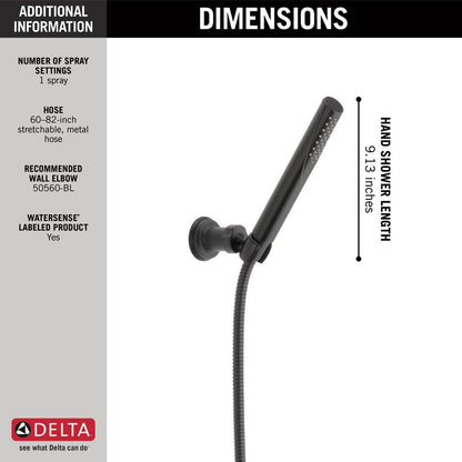 Delta COMPEL Premium Single-Setting Adjustable Wall Mount Hand Shower- Matte Black