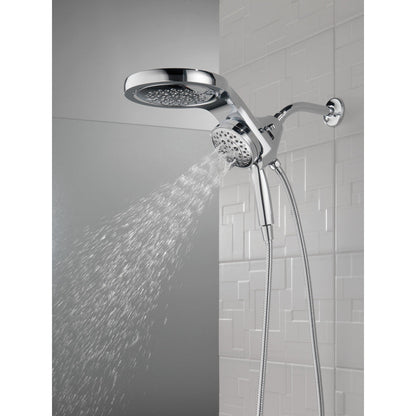 Delta HydroRain H2Okinetic 5-Setting Two-in-One Shower Head- Lumicoat Chrome