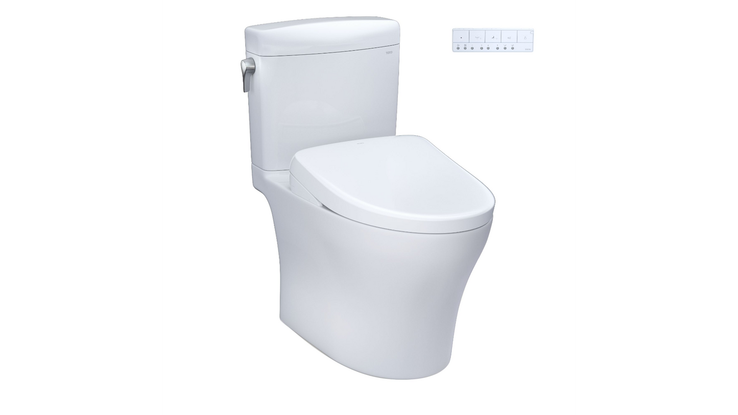 Toto Aquia IV Cube - Washlet + S7A Two-piece Toilet - 1.28 GPF & 0.9 GPF