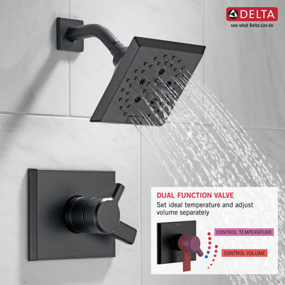 Delta PIVOTAL Monitor 17 Series H2Okinetic Shower Trim -Matte Black (Valve Sold Separately)